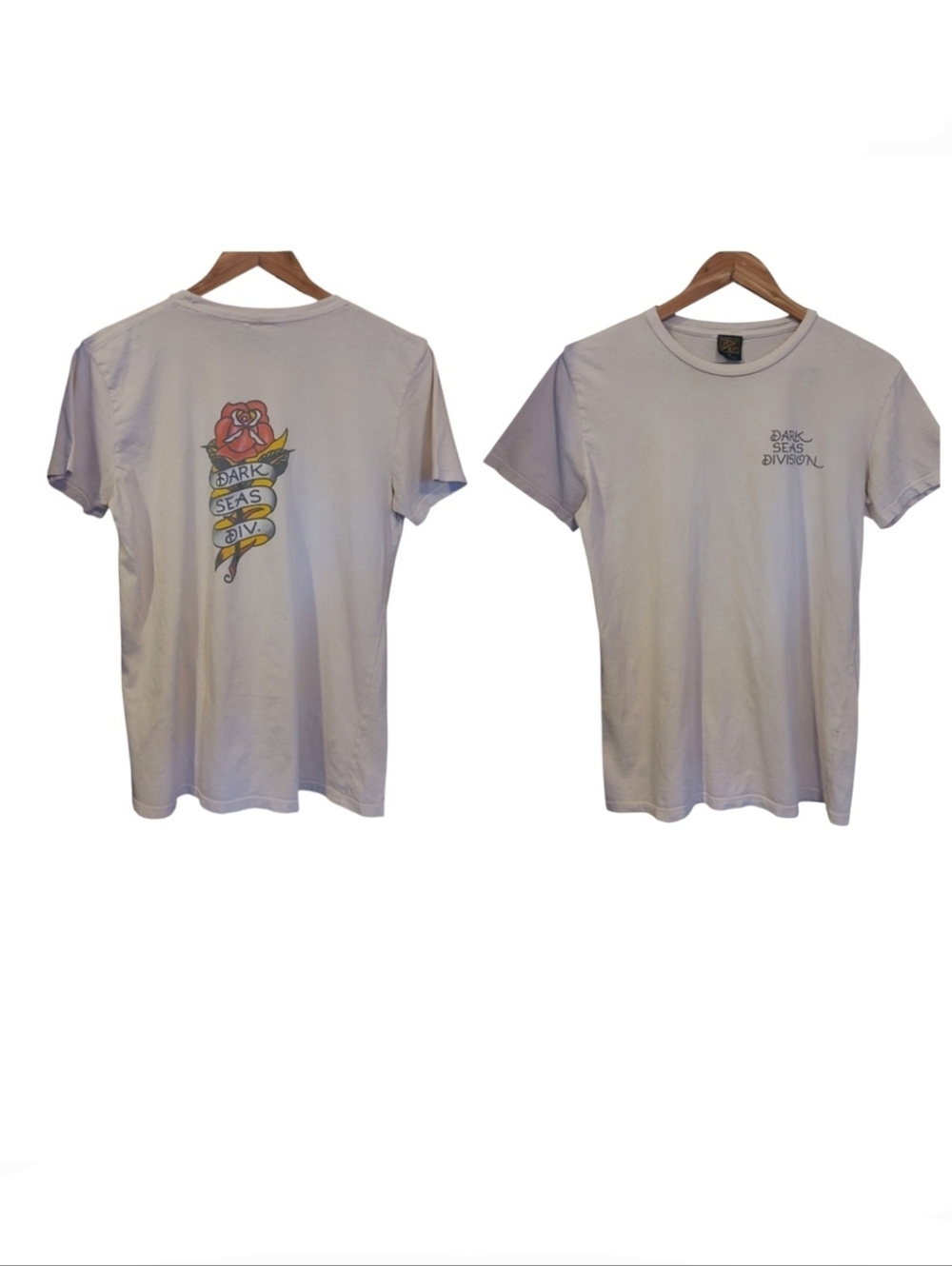 Women's Dark Seas Division Traditional Rose Tattoo T Shirt Medium Cotton